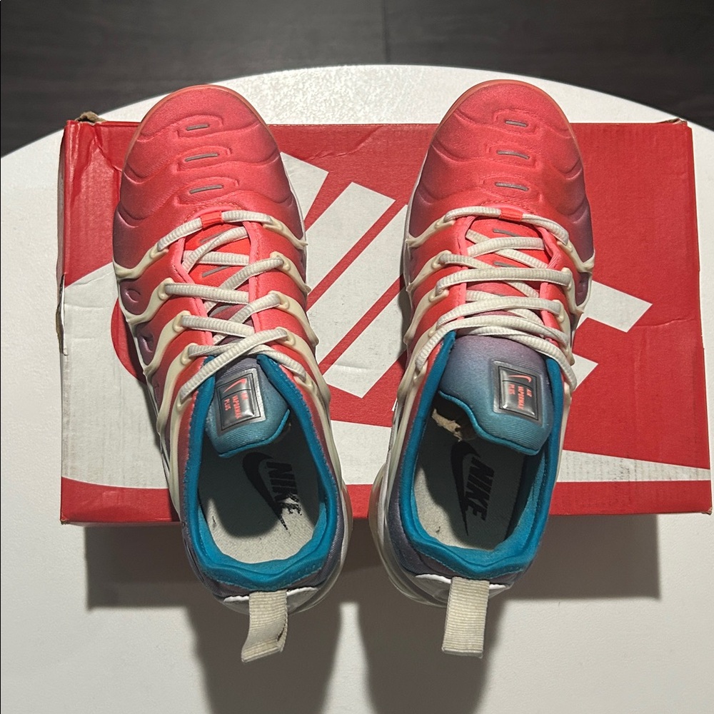 Nike Air VaporMax Plus “Lava Glow Blue Lagoon” Women’s Size 6.5 - Picture 6 of 9